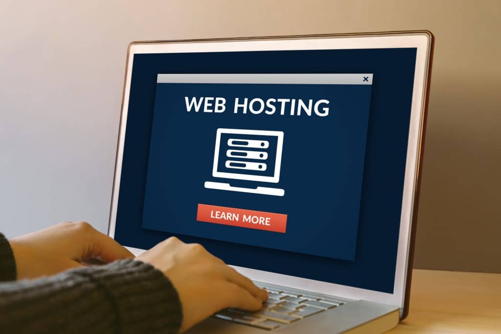 wordpress hosting on laptop screen